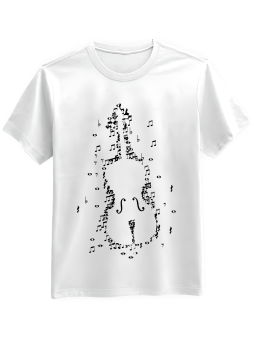 Koszulka Koszulka Męska Skrzypce Nuty Biała - Śmieszne T-Shirty z Nadrukami ?