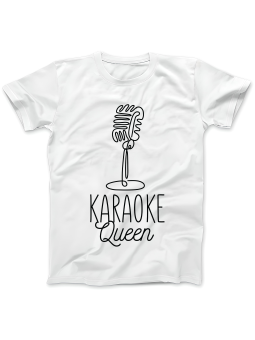 Koszulka Koszulka Damska Karaoke Queen Biała - Śmieszne T-Shirty z Nadrukami ?