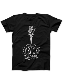 Koszulka Koszulka Damska Karaoke Queen Czarna - Śmieszne T-Shirty z Nadrukami ?