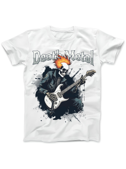 Koszulka Koszulka Damska Death Metal Biała - Śmieszne T-Shirty z Nadrukami ?