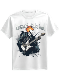 Koszulka Koszulka Męska Death Metal Biała - Śmieszne T-Shirty z Nadrukami ?