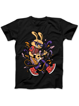 Koszulka Koszulka Damska Zając z Gitarą Czarna - Śmieszne T-Shirty z Nadrukami ?