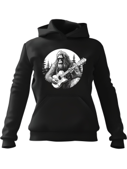 Bluza Damska z kapturem Yeti z Gitarą Czarna - Modna Odzież z Nadrukami ?