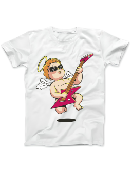 Koszulka Koszulka Damska Aniołek z Gitarą Biała - Śmieszne T-Shirty z Nadrukami ?