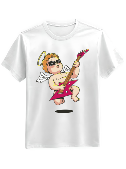 Koszulka Koszulka Męska Aniołek z Gitarą Biała - Śmieszne T-Shirty z Nadrukami ?