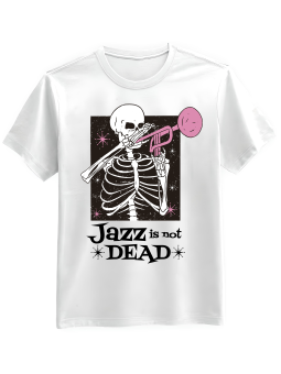Koszulka Koszulka Męska Szkielet Jazz Is Not Dead Biała - Śmieszne T-Shirty z Nadrukami ?