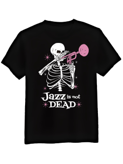 Koszulka Koszulka Męska Szkielet Jazz Is Not Dead Czarna - Śmieszne T-Shirty z Nadrukami ?
