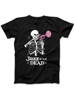 Koszulka Koszulka Damska Szkielet Jazz Is Not Dead Czarna - Śmieszne T-Shirty z Nadrukami ?