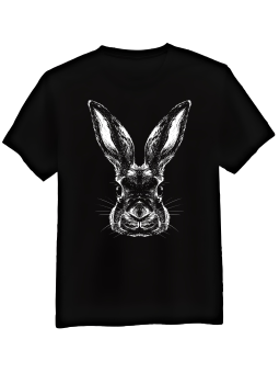 Koszulka Koszulka Męska Realistyczny Zając Czarna - Śmieszne T-Shirty z Nadrukami ?