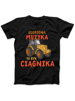 Koszulka Koszulka Damska Ulubiona Muzyka To Ryk Ciągnika Czarna - Śmieszne T-Shirty z Nadrukami ?