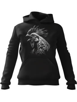 Bluza Męska z kapturem Realistyczny Kogut Czarna - Śmieszne gadżety z Nadrukami ?