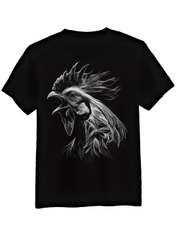 Koszulka Koszulka Męska Realistyczny Kogut Czarna - Śmieszne T-Shirty z Nadrukami ?