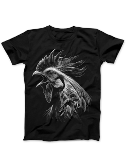 Koszulka Koszulka Damska Realistyczny Kogut Czarna - Śmieszne T-Shirty z Nadrukami ?