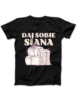 Koszulka Koszulka Damska Daj Sobie Siana Czarna - Śmieszne T-Shirty z Nadrukami ?