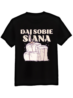 Koszulka Koszulka Męska Daj Sobie Siana Czarna - Śmieszne T-Shirty z Nadrukami ?
