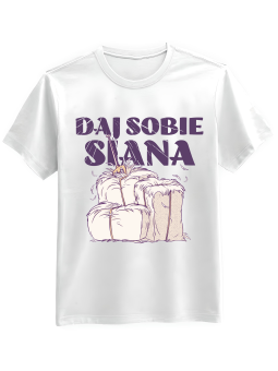Koszulka Koszulka Męska Daj Sobie Siana Biała - Śmieszne T-Shirty z Nadrukami ?