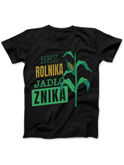 Koszulka Koszulka Damska Bez Rolnika Jadło Znika Czarna - Śmieszne T-Shirty z Nadrukami ?