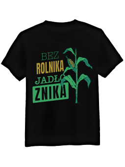 Koszulka Koszulka Męska Bez Rolnika Jadło Znika Czarna - Śmieszne T-Shirty z Nadrukami ?