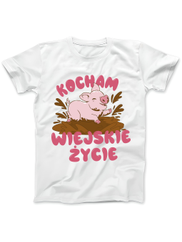 Koszulka Koszulka Damska Kocham Wiejskie Życie Biała - Śmieszne T-Shirty z Nadrukami ?