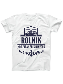 Koszulka Koszulka Damska Rolnik Do Zadań Specjalnych Biała - Śmieszne T-Shirty z Nadrukami ?