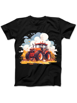 Koszulka Koszulka Damska Traktor w Polu Czarna - Śmieszne T-Shirty z Nadrukami ?