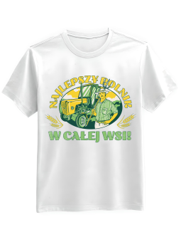 Koszulka Koszulka Męska Najlepszy Rolnik W Całej Wsi Biała - Śmieszne T-Shirty z Nadrukami ?