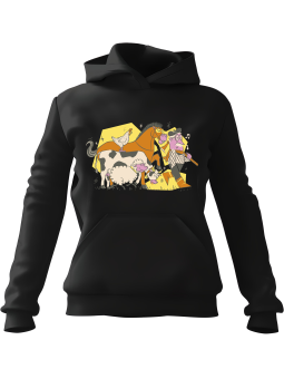 Bluza Damska z kapturem Farmer Czarna - Modna Odzież z Nadrukami ?