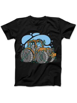 Koszulka Koszulka Damska Świąteczny Ciągnik Czarna - Śmieszne T-Shirty z Nadrukami ?