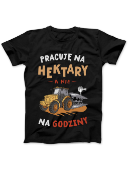 Koszulka Koszulka Damska Pracuję Na Hektary Czarna - Śmieszne T-Shirty z Nadrukami ?