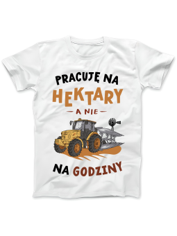 Koszulka Koszulka Damska Pracuję Na Hektary Biała - Śmieszne T-Shirty z Nadrukami ?