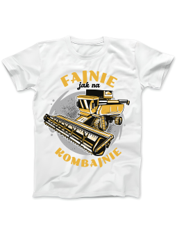 Koszulka Koszulka Damska Fajnie Jak Na Kombajnie Biała - Śmieszne T-Shirty z Nadrukami ?