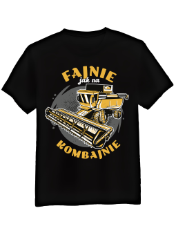 Koszulka Koszulka Męska Fajnie Jak Na Kombajnie Czarna - Śmieszne T-Shirty z Nadrukami ?