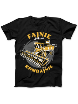 Koszulka Koszulka Damska Fajnie Jak Na Kombajnie Czarna - Śmieszne T-Shirty z Nadrukami ?