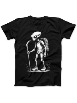 Koszulka Koszulka Damska Kosmita Na Szlaku Czarna - Śmieszne T-Shirty z Nadrukami ?