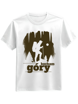 Koszulka Koszulka Męska Kocham Góry Biała - Śmieszne T-Shirty z Nadrukami ?