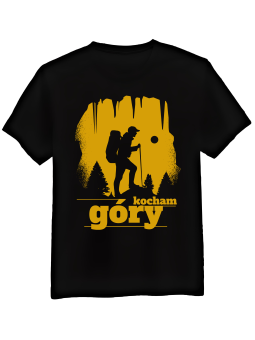 Koszulka Koszulka Męska Kocham Góry Czarna - Śmieszne T-Shirty z Nadrukami ?