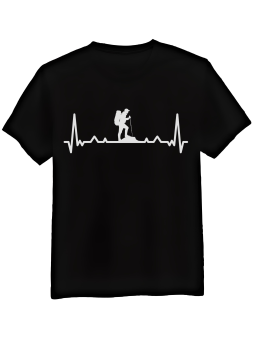 Koszulka Koszulka Męska Górski Heartbeat Czarna - Śmieszne T-Shirty z Nadrukami ?