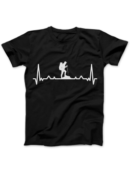 Koszulka Koszulka Damska Górski Heartbeat Czarna - Śmieszne T-Shirty z Nadrukami ?