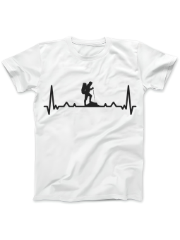 Koszulka Koszulka Damska Górski Heartbeat Biała - Śmieszne T-Shirty z Nadrukami ?