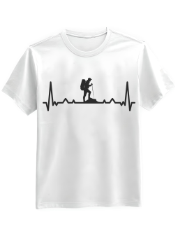 Koszulka Koszulka Męska Górski Heartbeat Biała - Śmieszne T-Shirty z Nadrukami ?