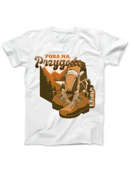 Koszulka Koszulka Damska Pora Na Przygodę Biała - Śmieszne T-Shirty z Nadrukami ?