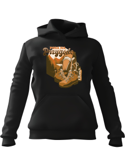 Bluza Damska z kapturem Pora Na Przygodę Czarna - Modna Odzież z Nadrukami ?