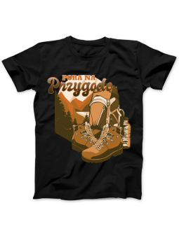 Koszulka Koszulka Damska Pora Na Przygodę Czarna - Śmieszne T-Shirty z Nadrukami ?