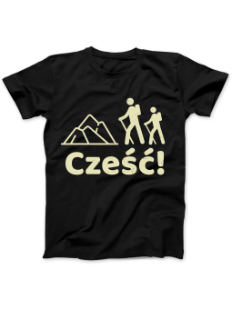 Koszulka Koszulka Damska Góry Cześć Czarna - Śmieszne T-Shirty z Nadrukami ?