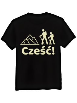 Koszulka Koszulka Męska Góry Cześć Czarna - Śmieszne T-Shirty z Nadrukami ?