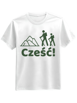 Koszulka Koszulka Męska Góry Cześć Biała - Śmieszne T-Shirty z Nadrukami ?