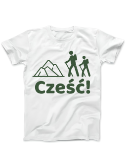 Koszulka Koszulka Damska Góry Cześć Biała - Śmieszne T-Shirty z Nadrukami ?