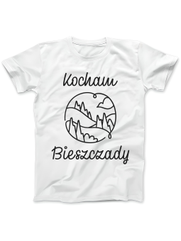 Koszulka Koszulka Damska Kocham Bieszczady Biała - Śmieszne T-Shirty z Nadrukami ?