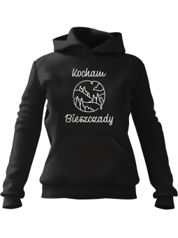 Bluza Męska z kapturem Kocham Bieszczady Czarna - Śmieszne gadżety z Nadrukami ?