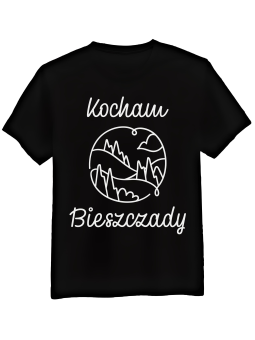 Koszulka Koszulka Męska Kocham Bieszczady Czarna - Śmieszne T-Shirty z Nadrukami ?